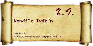 Kenéz Iván névjegykártya
