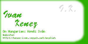 ivan kenez business card